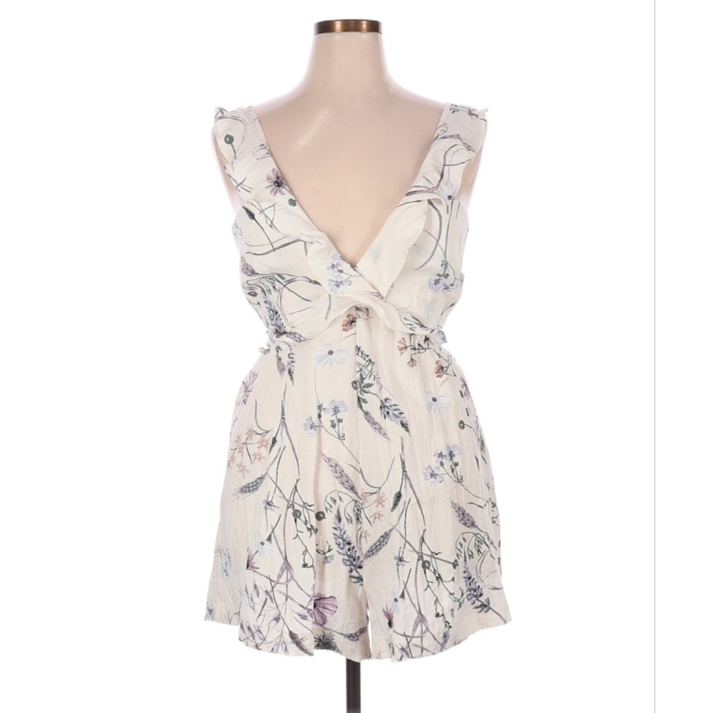 H&M Flounce-trimmed Patterned Romper